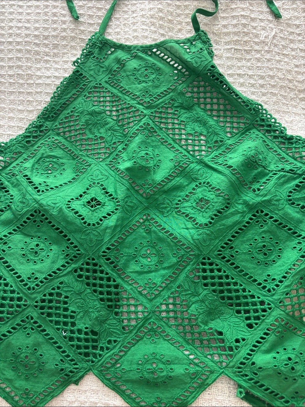 NWT Free People Green Crochet Halter Tank Top - Picture 5 of 8